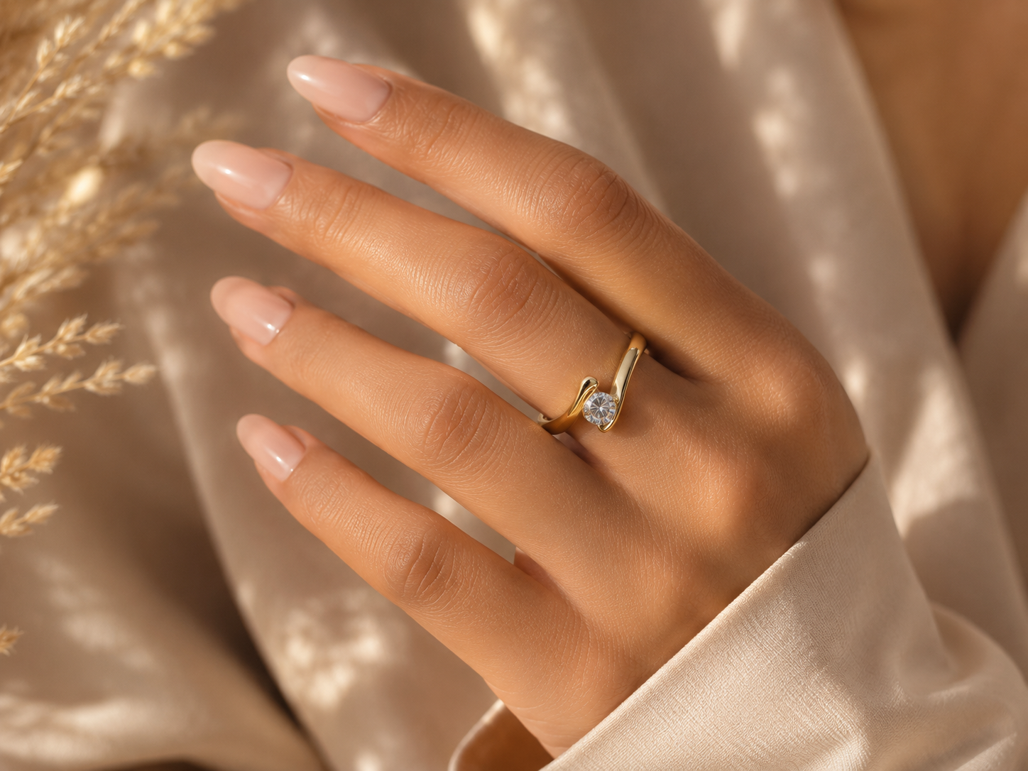 انگشتر زنانه ژوپینگ طرح تک نگین  آغوش  مدل 4212   کد  494  درخشنده و جذاب